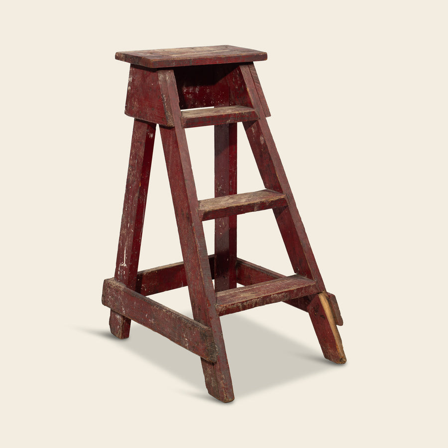 Red Painted Step Stool