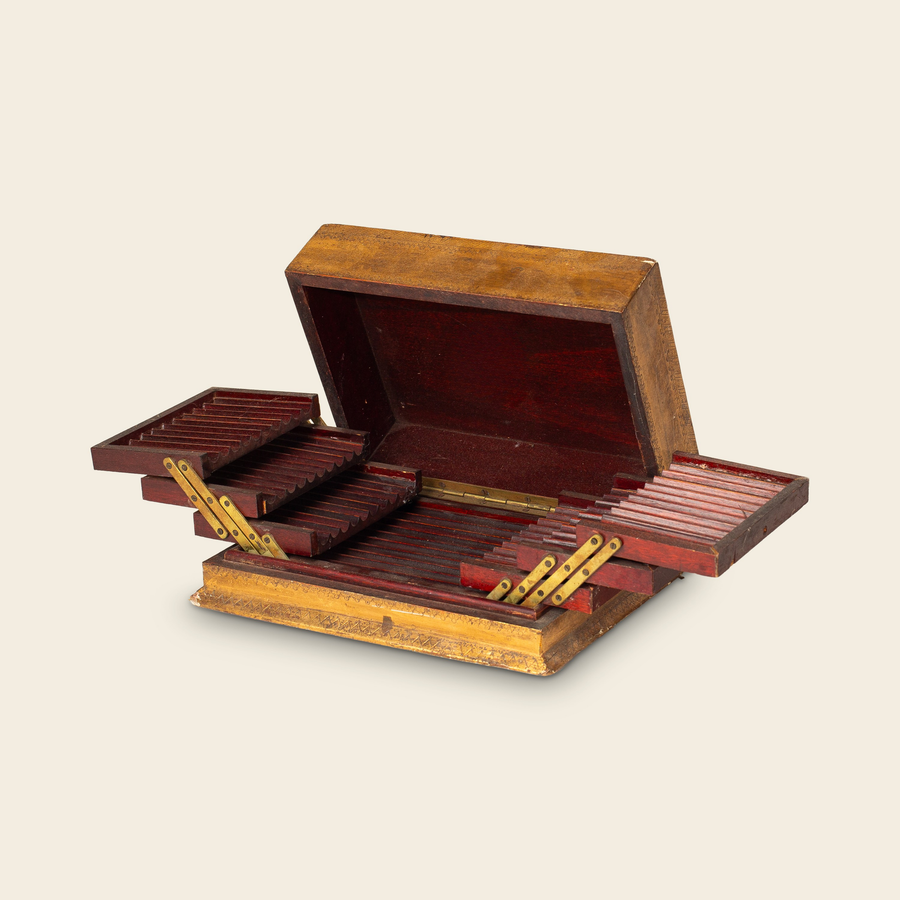 Antique Wooden Cigarette Storage Box