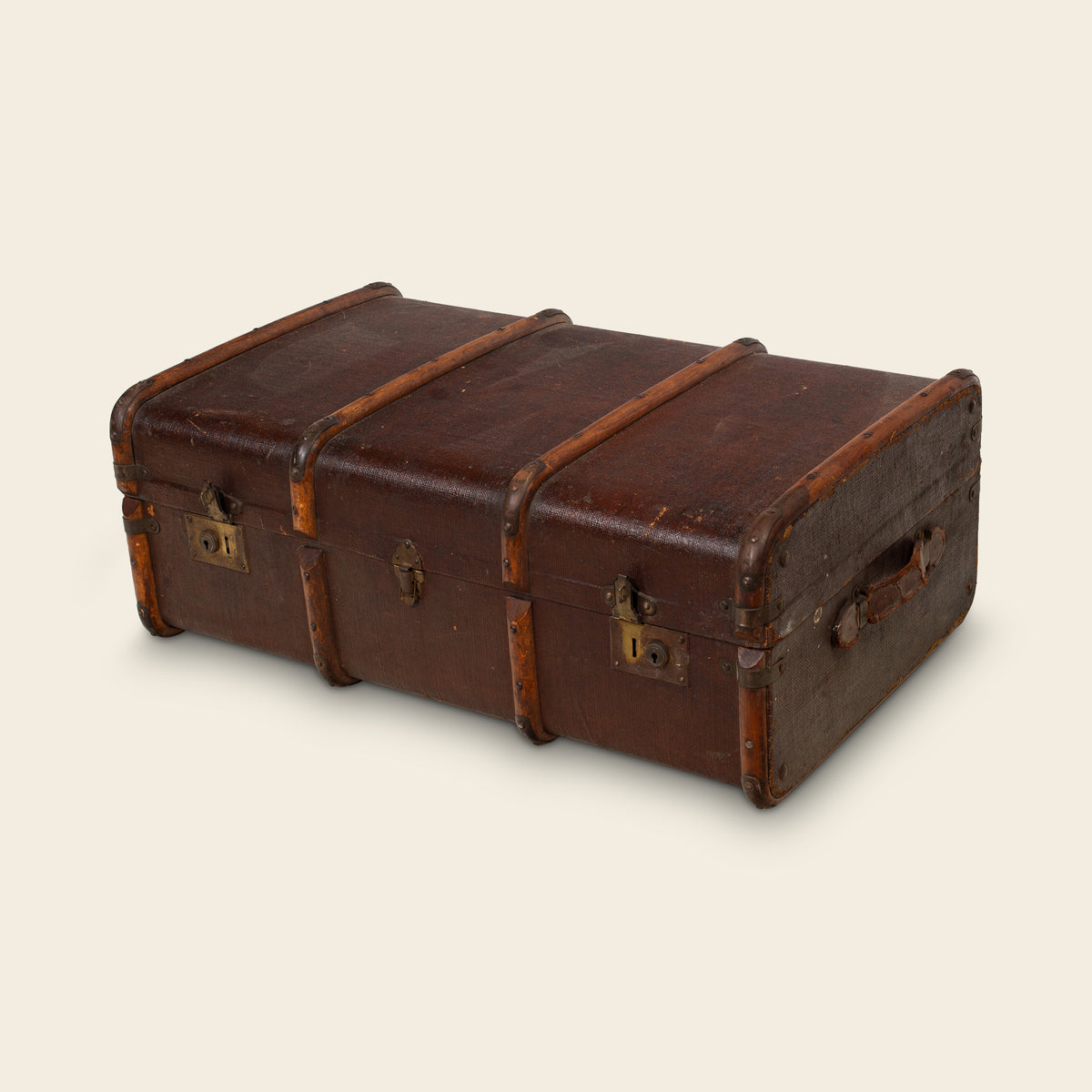 Leather-Bound Steamer Trunk