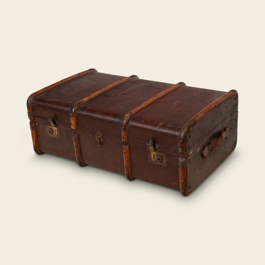 Leather-Bound Steamer Trunk