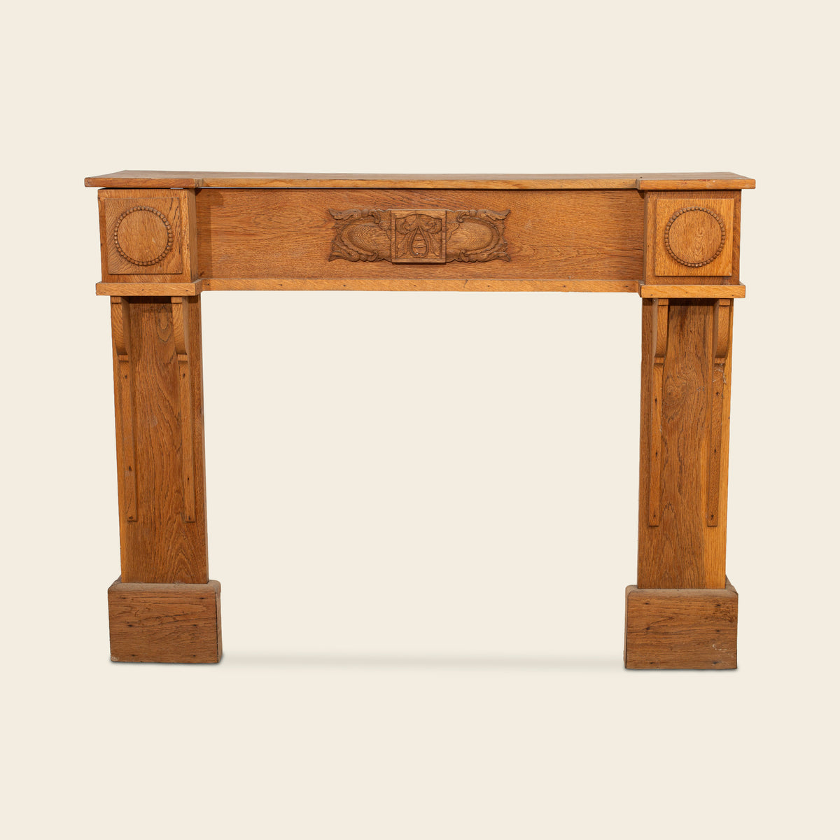 Carved Oak Fire Mantel Surround