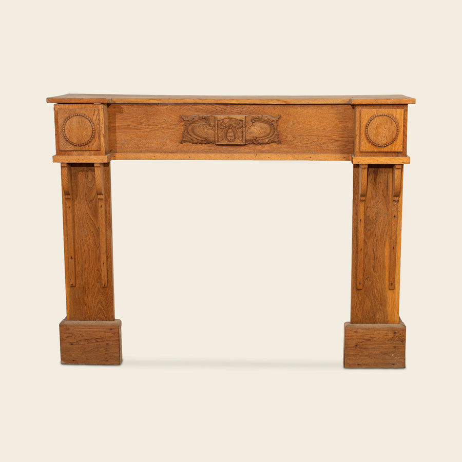 Carved Oak Fire Mantel Surround