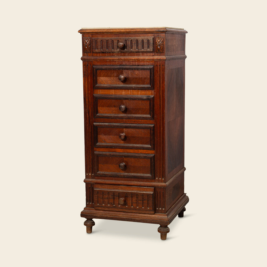 Tall Fluted Chest of Six Drawers