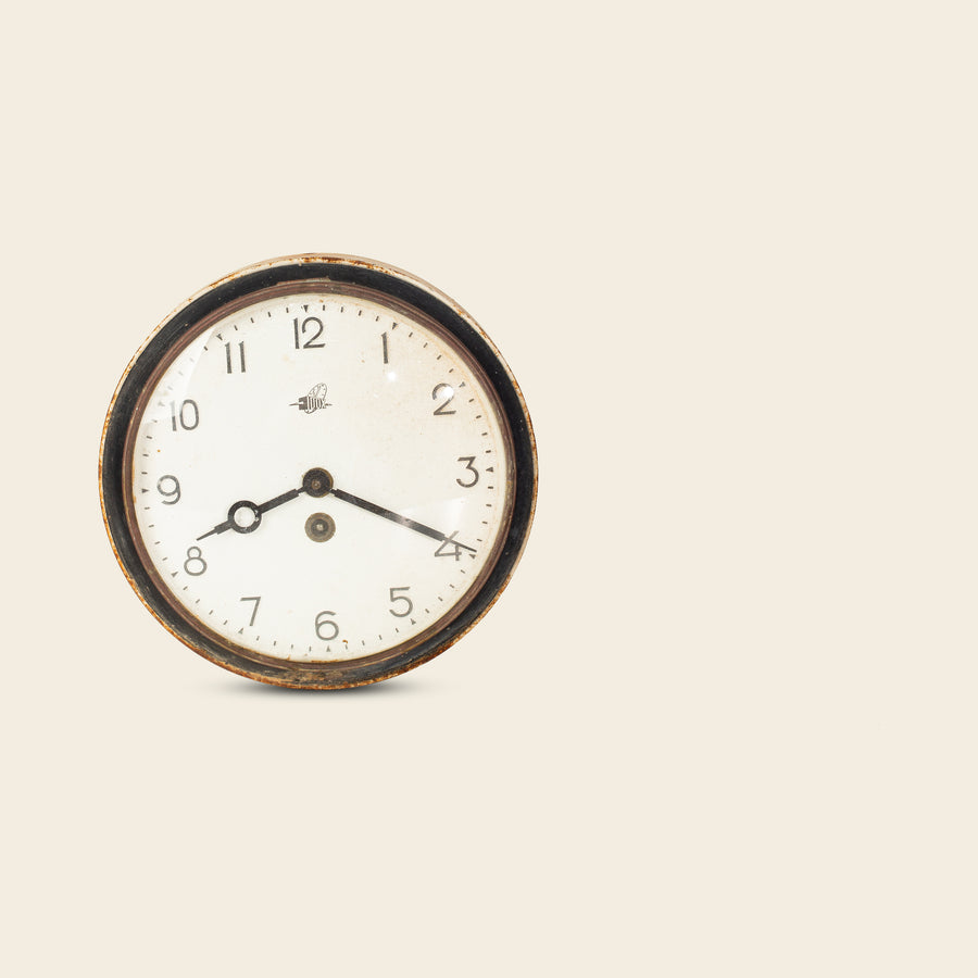 Antique Clock Face with Black Bezel