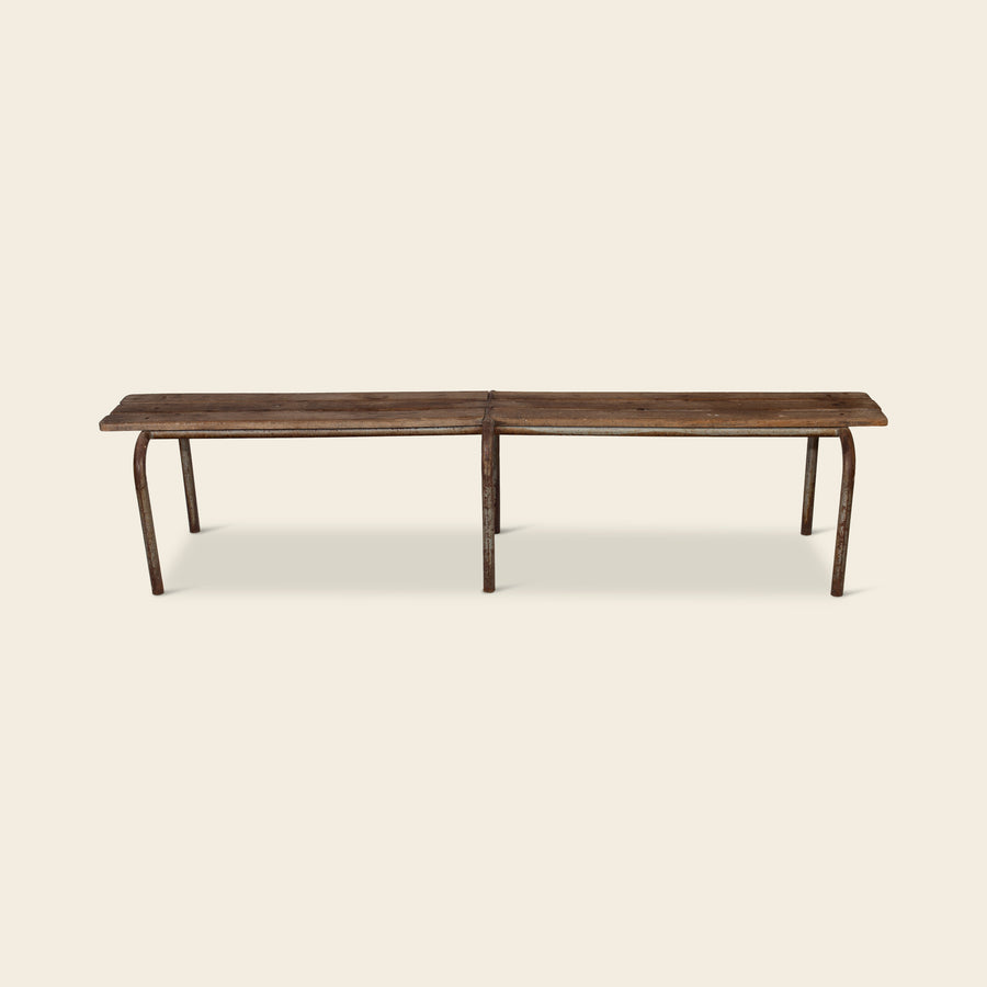Wood Slab Bench with metal legs