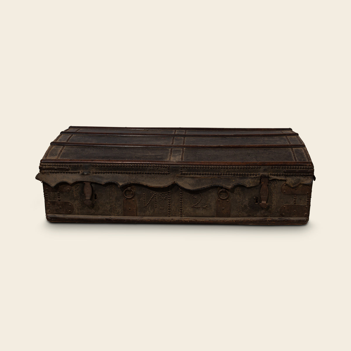 Studded Leather-Bound Trunk