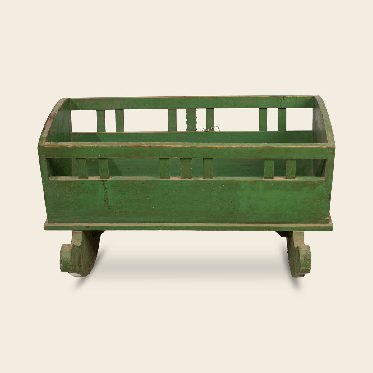 Green Painted Wood Cradle