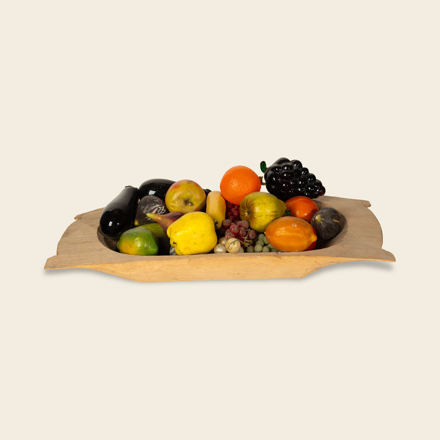 Wood Tray of Faux Fruit