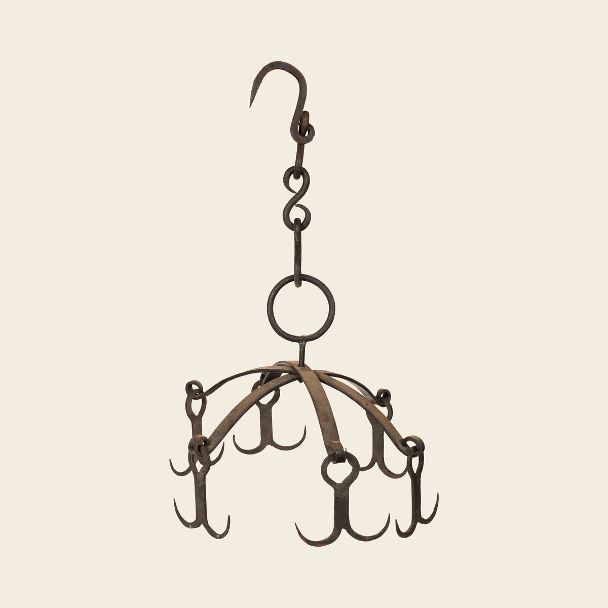 Wrought Iron Hanging Meat Hook Rack