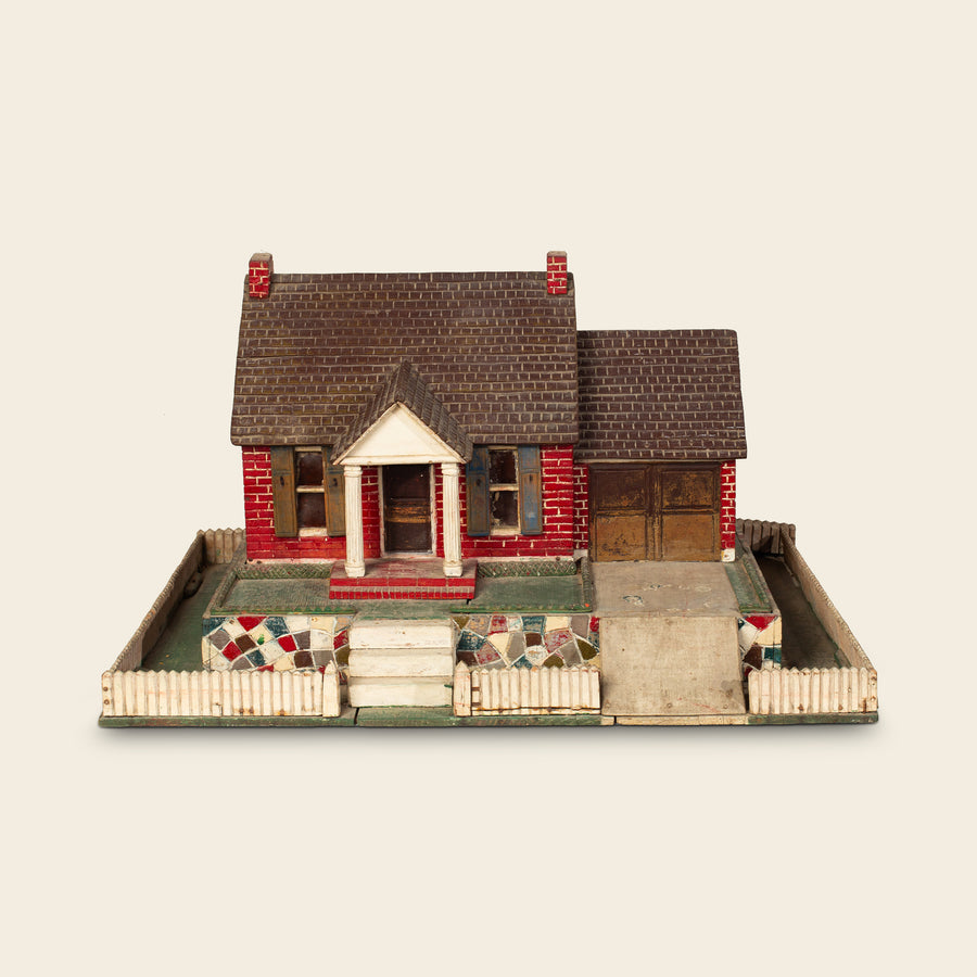 Wood house miniature with Picket Fence
