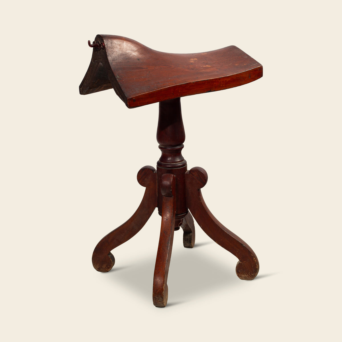 Turned Wood Tripod Stool