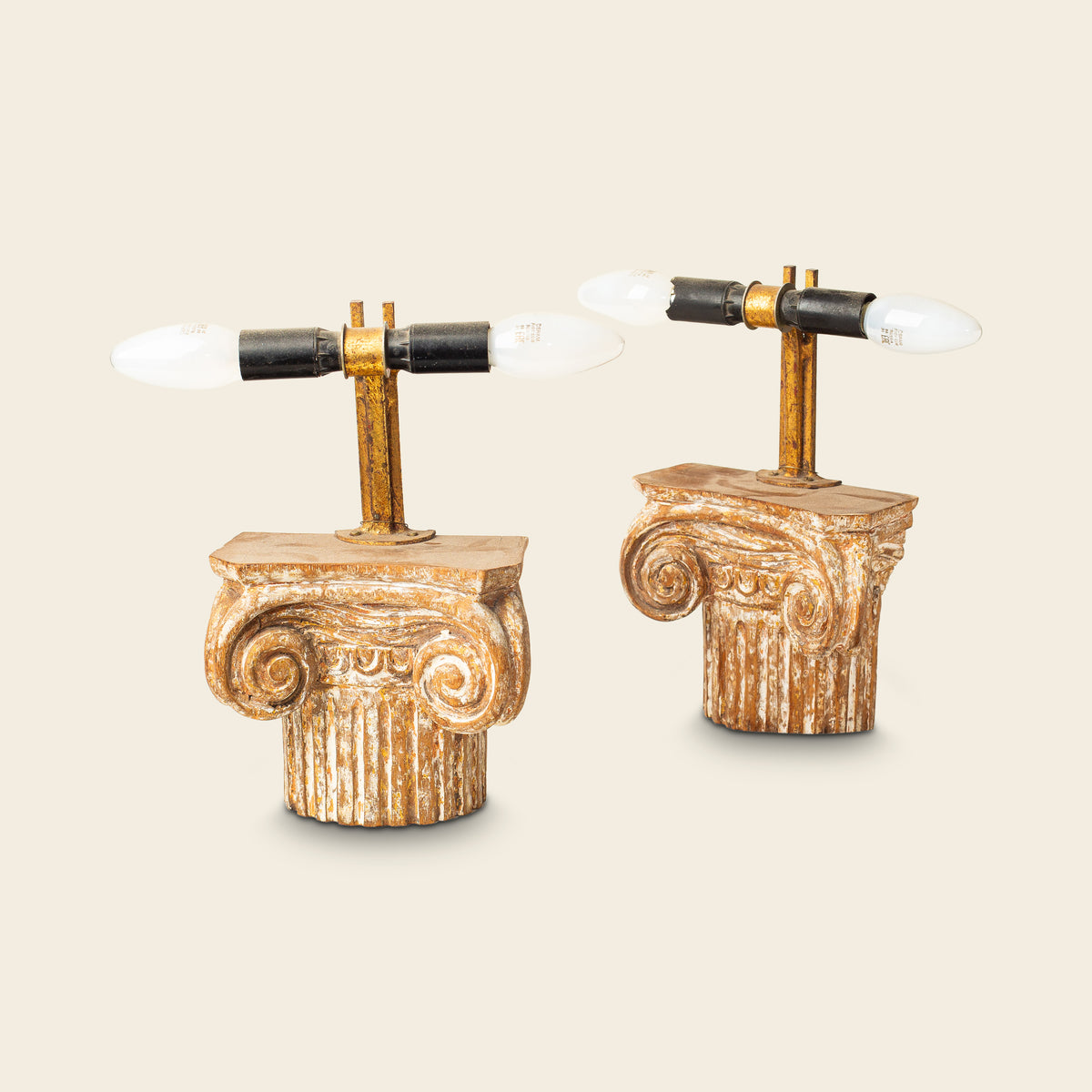 Pair of Ionic Column Lamps