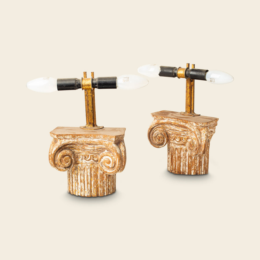 Pair of Ionic Column Lamps