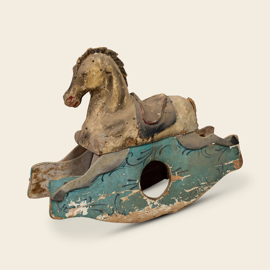 Painted Wood Rocking Horse Toy