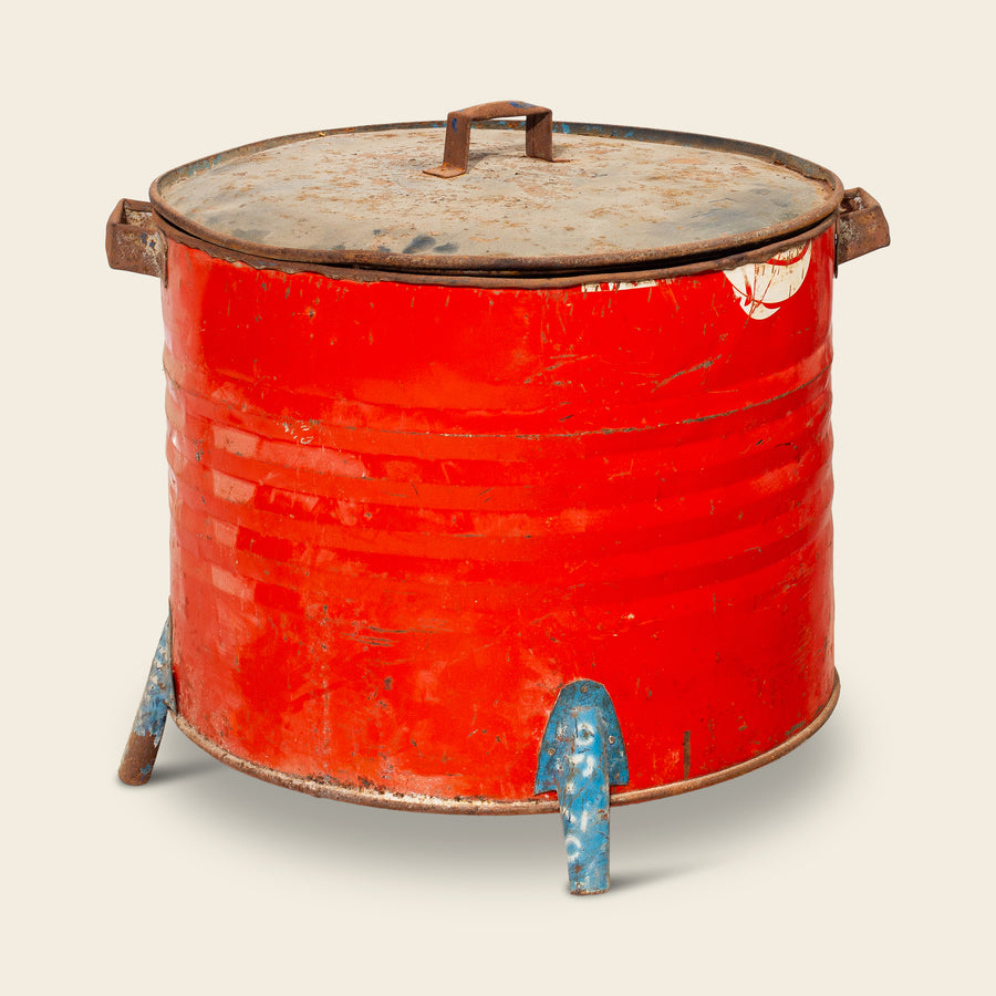 Painted Metal Bin