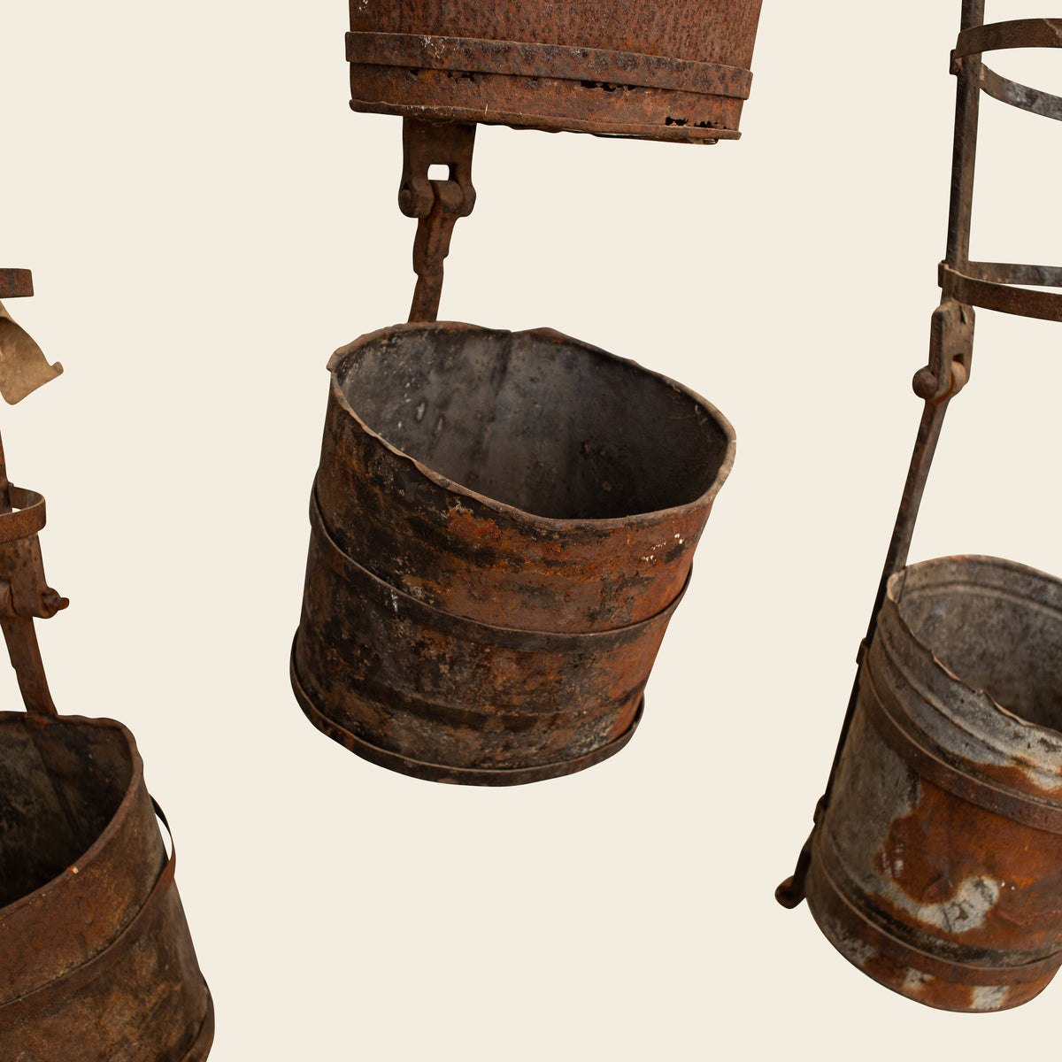 Rustic Metal field Buckets on Chain