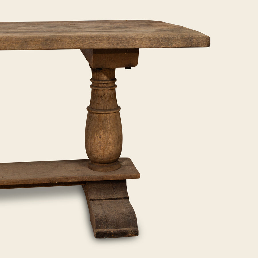 Wooden Pedestal Trestle Table