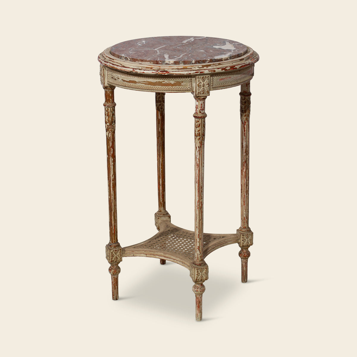 Marble-Top Louis XVI Style Side Table