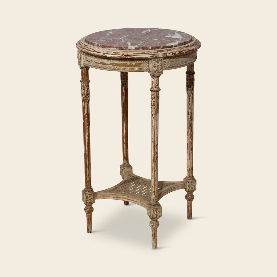 Marble-Top Louis XVI Style Side Table
