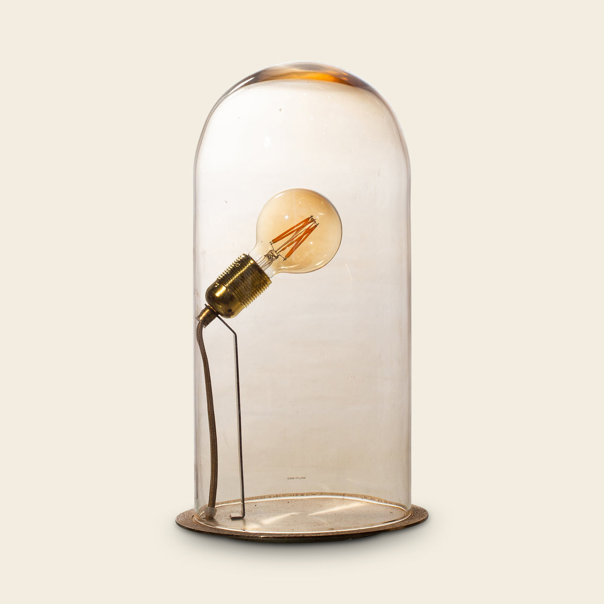 Glass Dome Bulb Table Lamp (Amber)