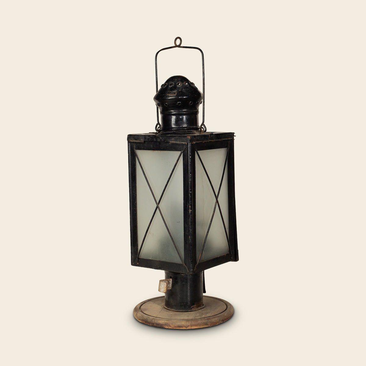 Black Tin Ship's Lantern